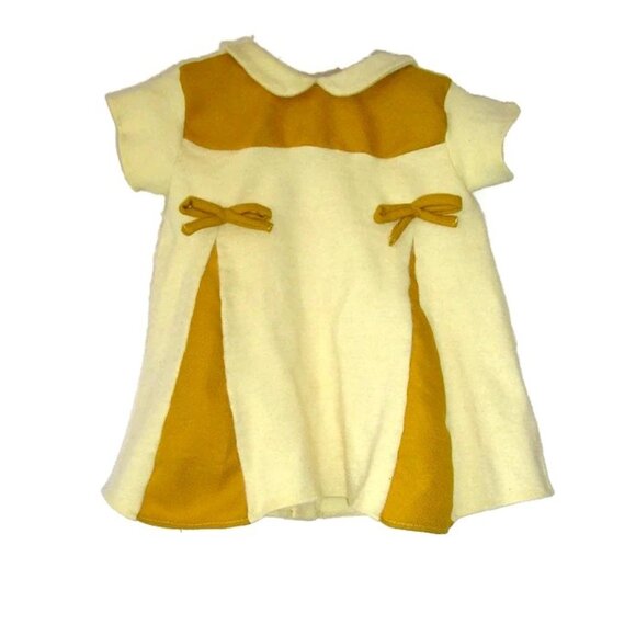 60s mod dress baby girl clothes vintage bow peter pan collar size 6 6x 6T - Picture 2 of 3